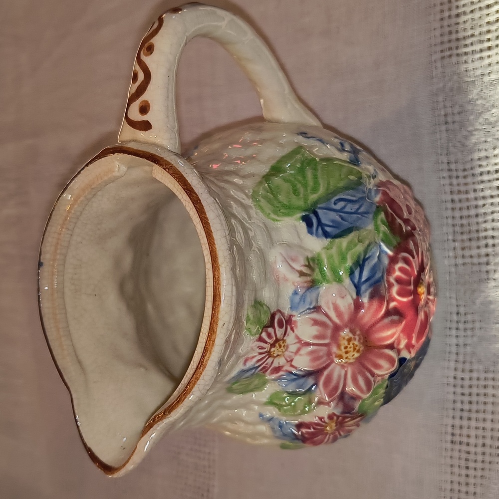 Vintage Ceramic Braided Floral Pitcher - Picture 8 of 15
